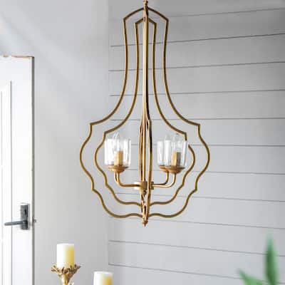 4 Light Metal Chandelier (Bulb Not Included)