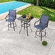 preview thumbnail 1 of 20, Patio Festival 3-Piece Outdoor Metal Bar Height Swivel Bistro Set Blue