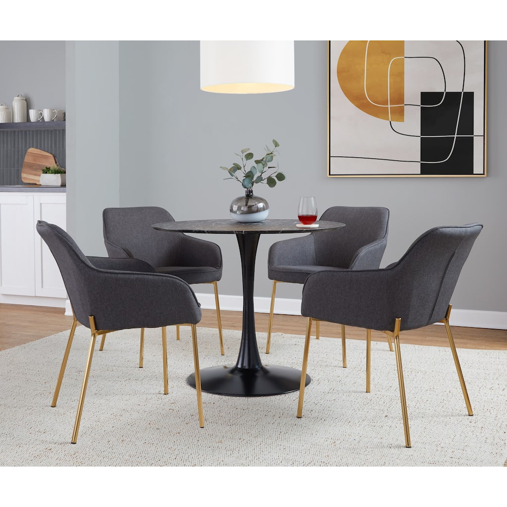 Silver Orchid Galotti Gold Upholstered Dining Chair (Set of 2)