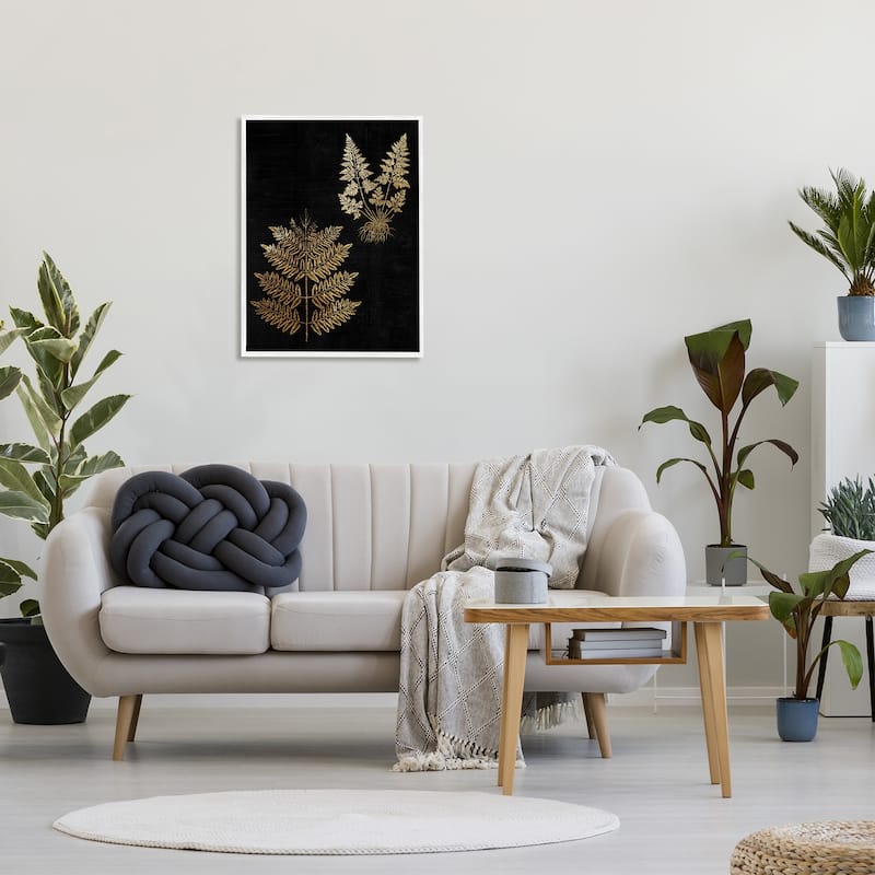 Stupell Bold Fern Blade Illustration Rooted Forest Floor Plants Framed Wall Art