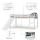 preview thumbnail 10 of 8, Gymax Twin Size Loft Bed with Slide Wood Low Sturdy Loft Bed for Kids