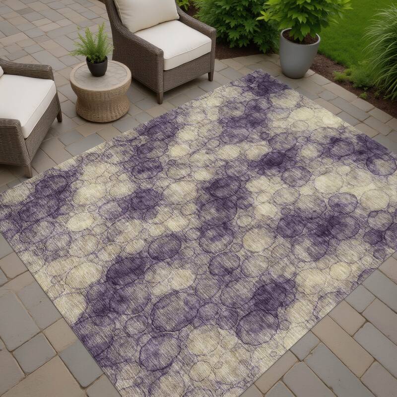 Machine Washable Indoor/ Outdoor Modern Aby Chantille Rug