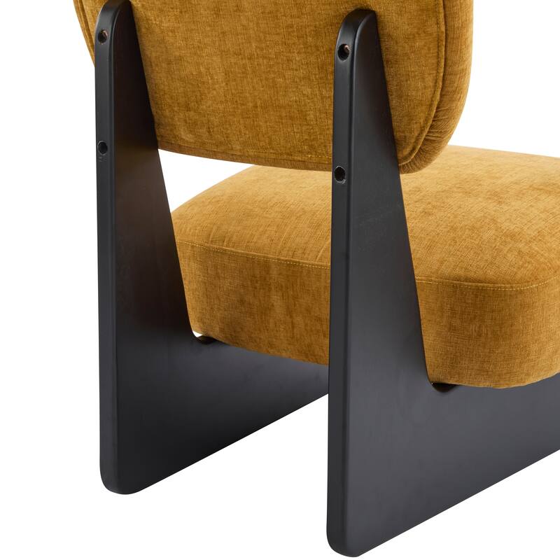 Lounge Armless Accent Chair with Wood Frame, Set of 2