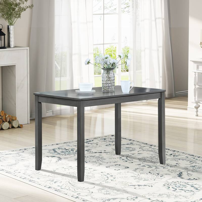 GDFStudio - Unionvale 45.5" Modern Wooden Rectangular Dining Table with Solid Wood Tapered Base Legs & Lacquer Finish - 30"W - Gray