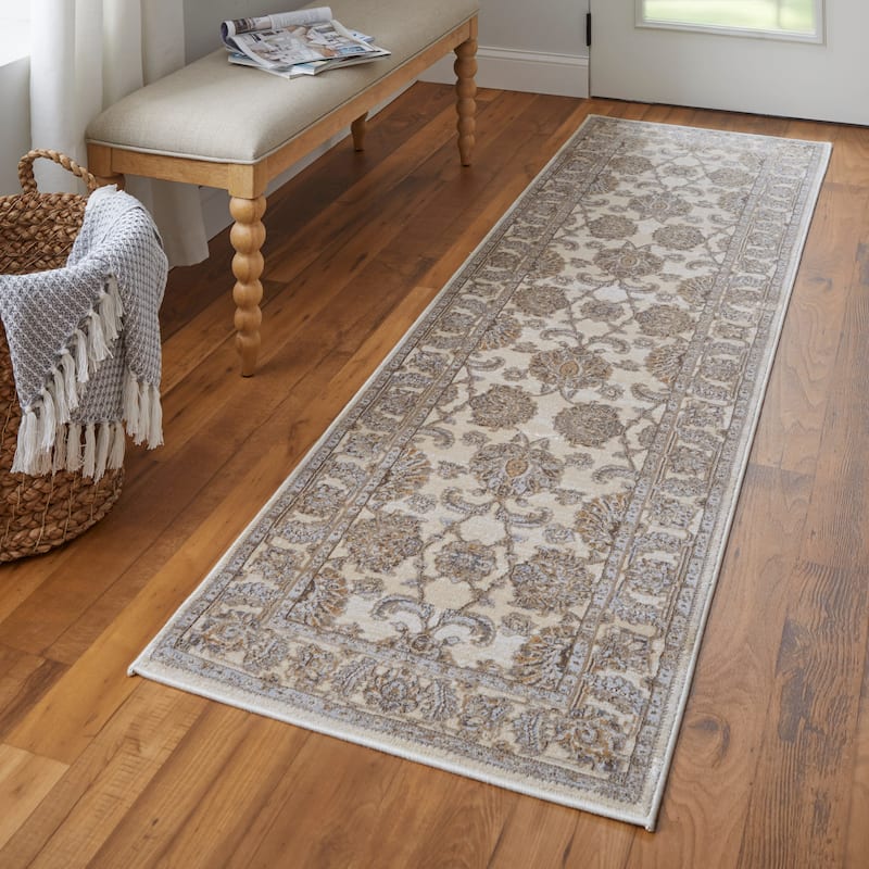 Grand Bazaar Neoma Machine Made Bordered Traditional Area Rug