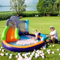 15-FT Inflatable Castle Jump Bounce House w/ Water Slide - Bed Bath ...
