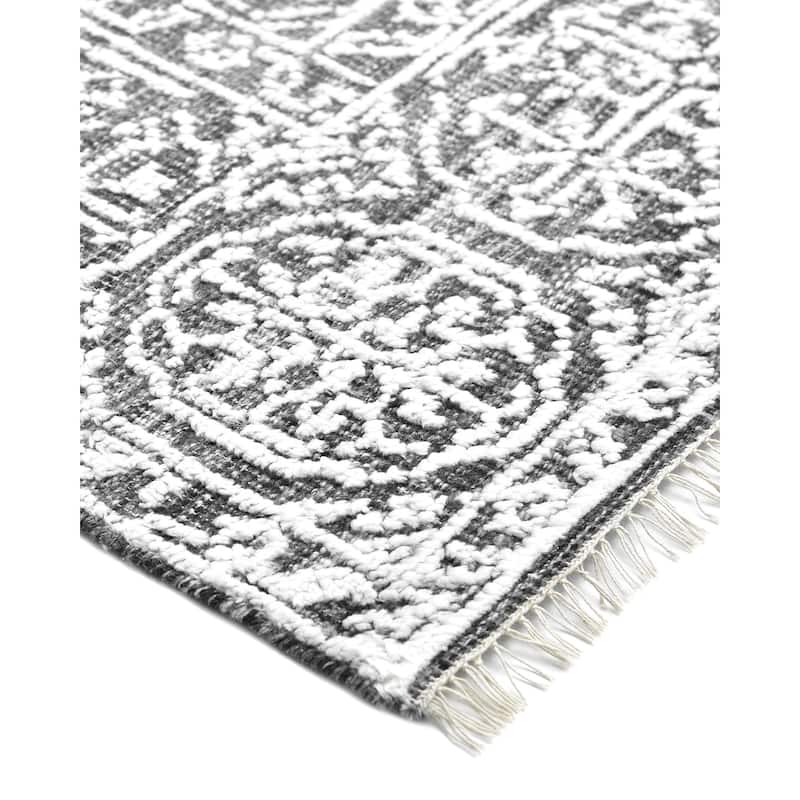 Overton Handmade Modern Contemporary Floral Area Rug