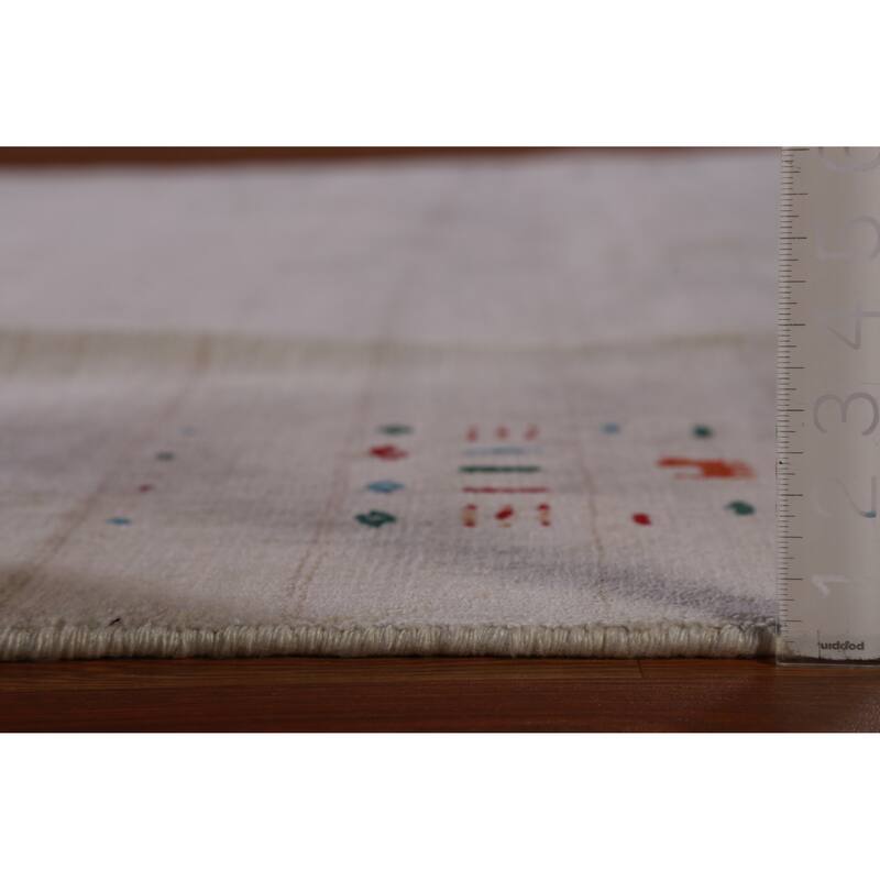 Hand Knotted Oriental 100% Wool Carpet Tribal Tribal Greys & Charcoal Gabbeh Area Rug - 9' 11'' X 8' 1''