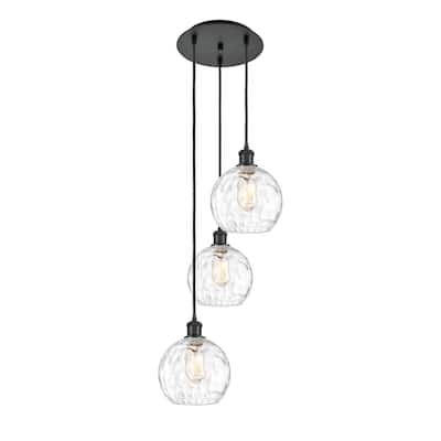 Innovations Lighting Athens Water Glass 3 Light 15" Multi-Pendant