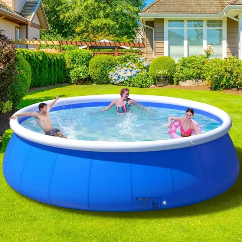 Inflatable Swimming Pool w/Durable PVC Material,Easy Installation