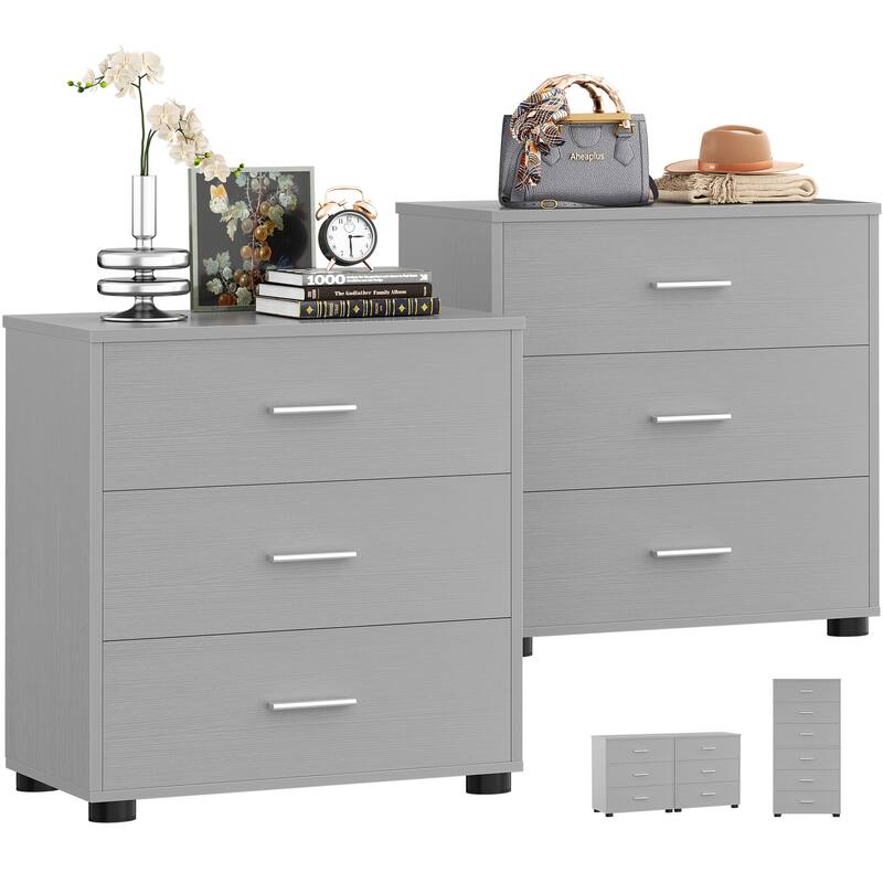 2-Pack Dressers with 6 Storage Drawers, Closet Organizers for Bedroom and Walk-in Closet