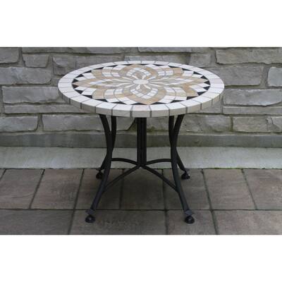 Cordora 24" Spanish Marble Mosaic Accent Table