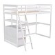 preview thumbnail 9 of 16, Twin Size Loft Bed with Desk and Shelves, Two Built-in Drawers, White