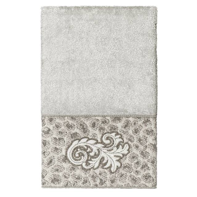 Authentic Hotel and Spa 100% Turkish Cotton April Embellished Hand Towel - Light Gray