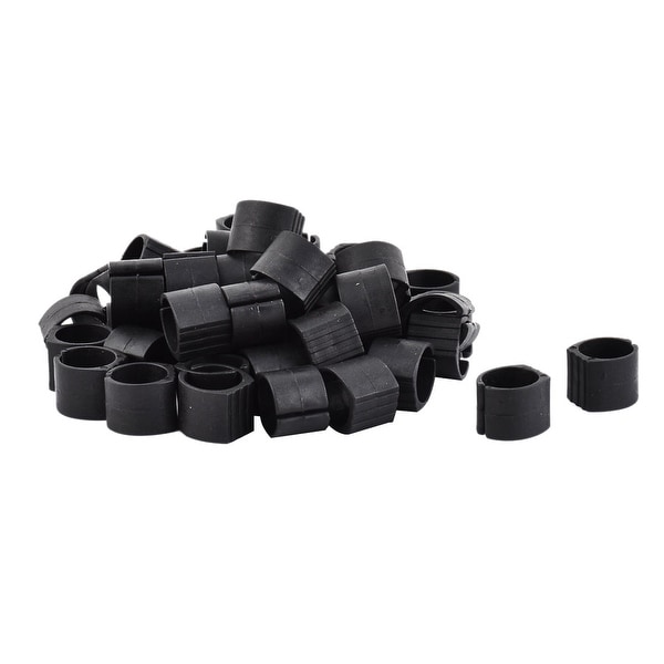 Unique Bargains 50 Pcs Antislip Plastic Round 21.2mm Chair Foot Cover Table Furniture Leg Protector Black