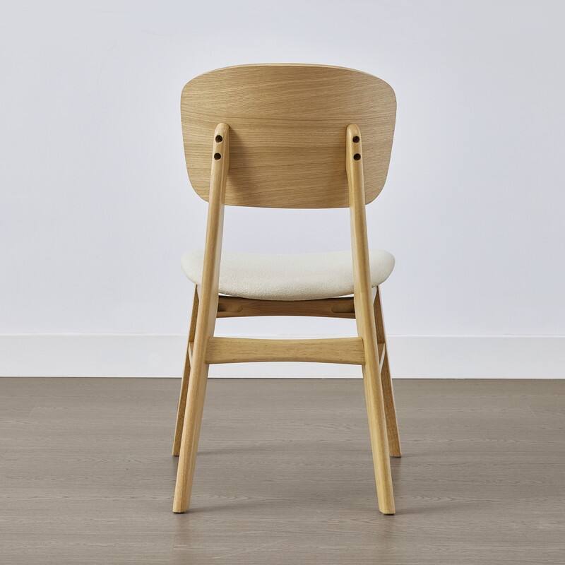 Spruce & Spring Modern Wood Dining Chairs with Ergonomic Back and Cushioned Seat