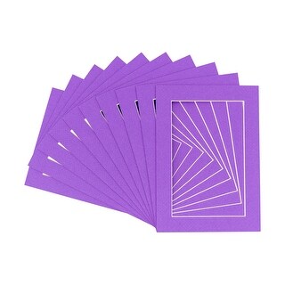 11x14 Picture Mat For 9x12 Photo - Purple Acid-Free Precut Matboard With Bevel Cut, Fits Standard Frame