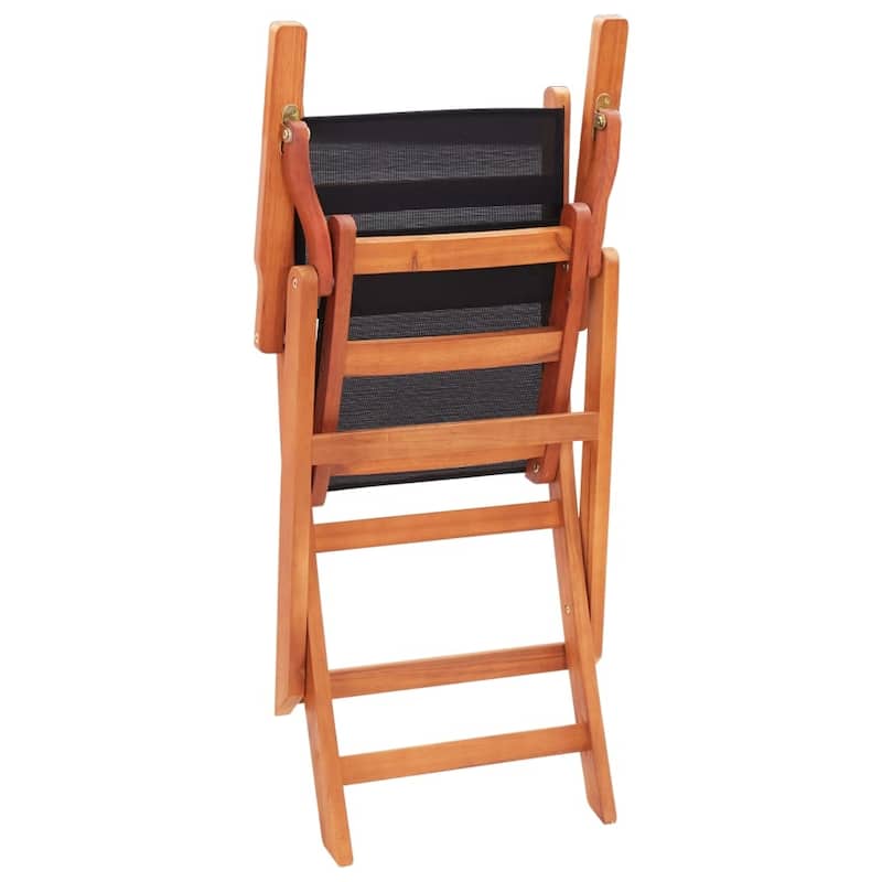 vidaXL Patio Folding Chairs Camping Chair Solid Wood Eucalyptus and Textilene