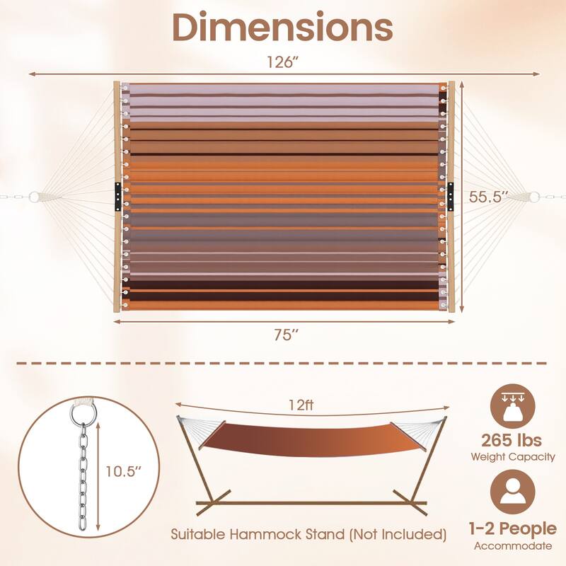 Gymax Patio Hammock Foldable Portable Swing Chair Bed Detachable