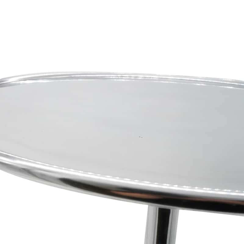 Traditional Style Round Aluminum Side Table - 22.5" - Silver