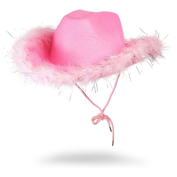 Free People Faith Feather Rancher Western Cowgirl Hat Ivory Nude Pale Pink MWT Pink Child Cowboy Hat with Blinking Tiara and Feathers  main image 4
