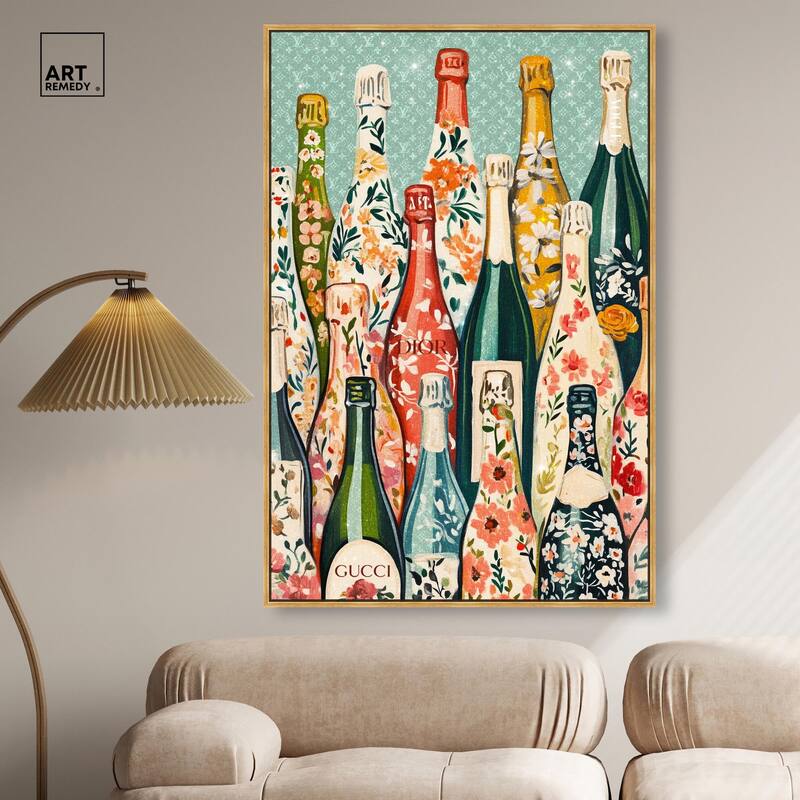Floral Collection Bottles II Canvas by Art Remedy