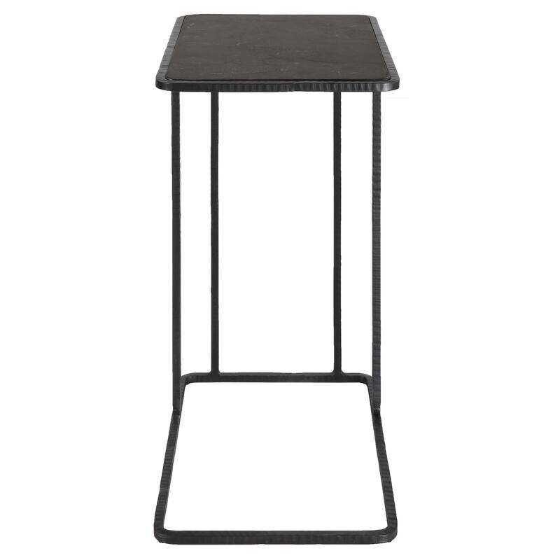 Uttermost 22905 12" Wide Iron, Plywood, and Stone End Table