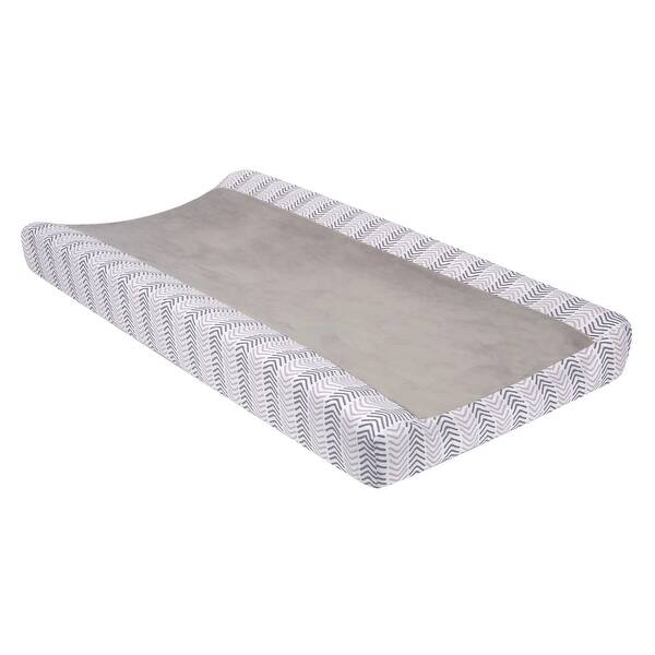 slide 2 of 4, Lambs & Ivy Woodland Forest Gray Chevron Changing Pad Cover