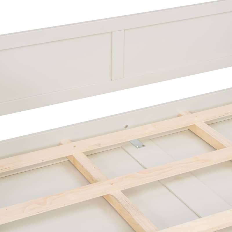 Queen Size Murphy Bed Heavy-Duty Murphy Bed Cabinet Bed with Desk Drawers open shelving Units Power Outlet and Side Cabinets