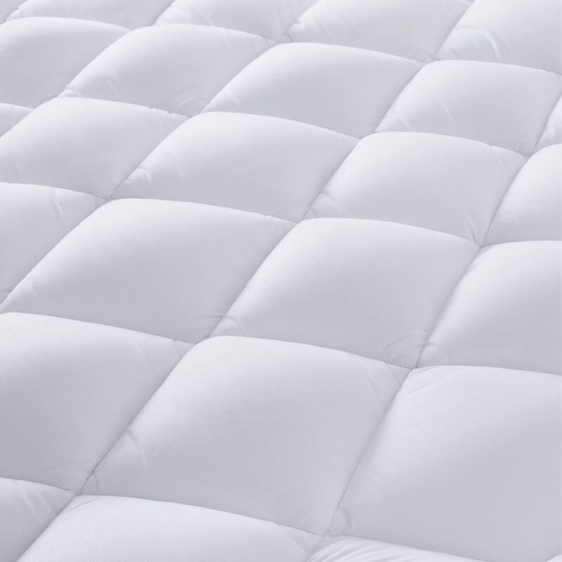 3-inch Soft Fitted Quilted Foam Mattress Pad with Elastic Deep Pocket
