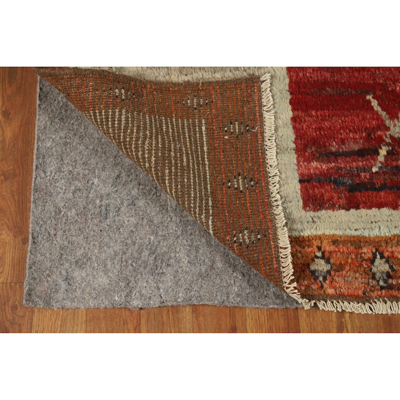 Geometric Moroccan Area Rug Hand-Knotted Wool Carpet - 6'7" x 9'7"