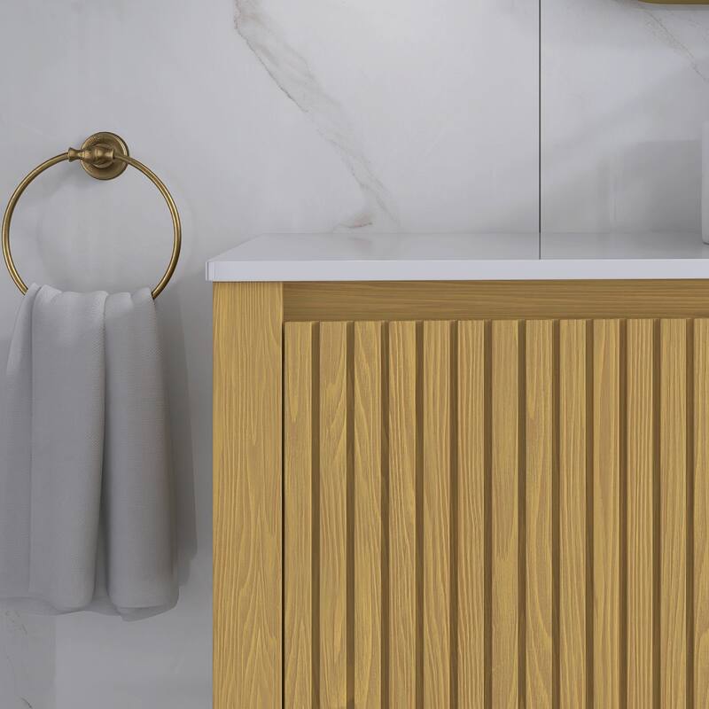 48" Wall-Mounted Bathroom Vanity with Ceramic Sink - 47.64'' x 18.9'' x 20.2''