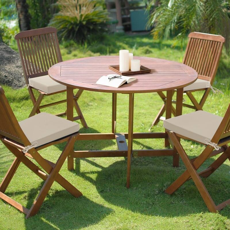 18.5" x 16" 4-Pack Outdoor Chair Cushions - Waterproof, Fade-Resistant, w/Ties