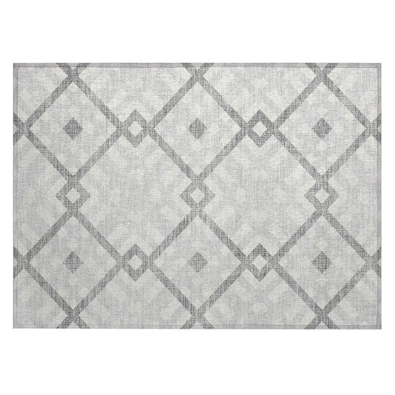 Machine Washable Indoor/ Outdoor Chantille Contemporary Trellis Rug
