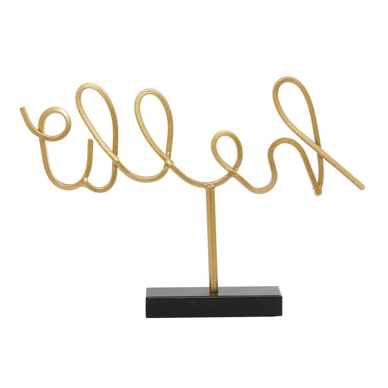 The Novogratz Gold Metal Hello Home Decorative Sign