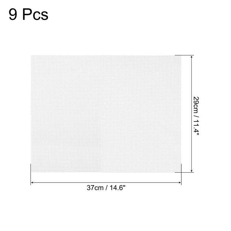 9 Pcs 11.4 x 14.6" Silicone Dehydrator Sheets Fruit Dryer Mesh Mat, White - White