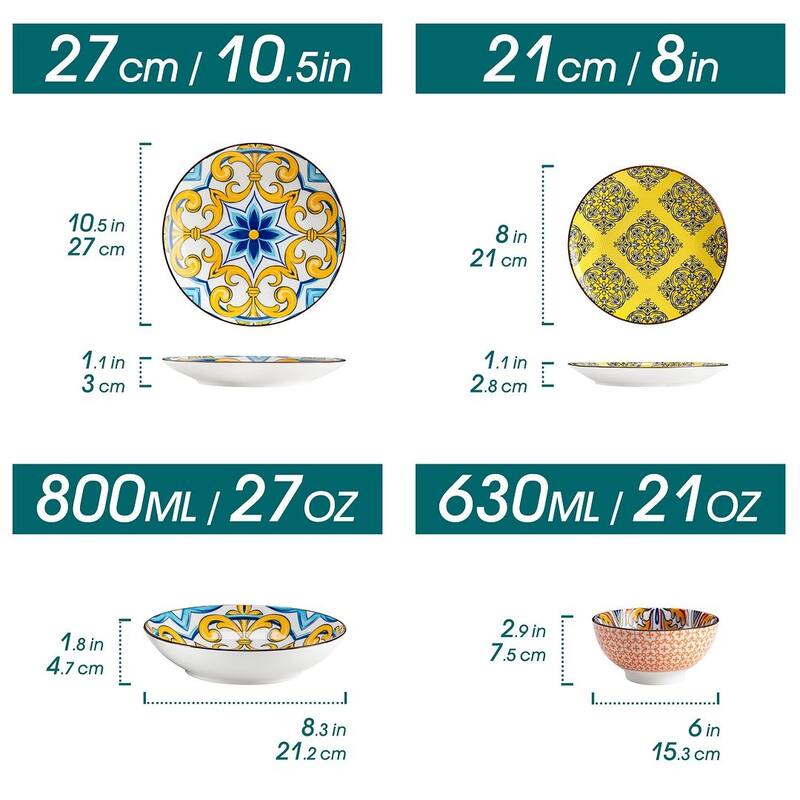Vancasso Boho Porcelain 16-piece Dinnerware Set(Service for 4)