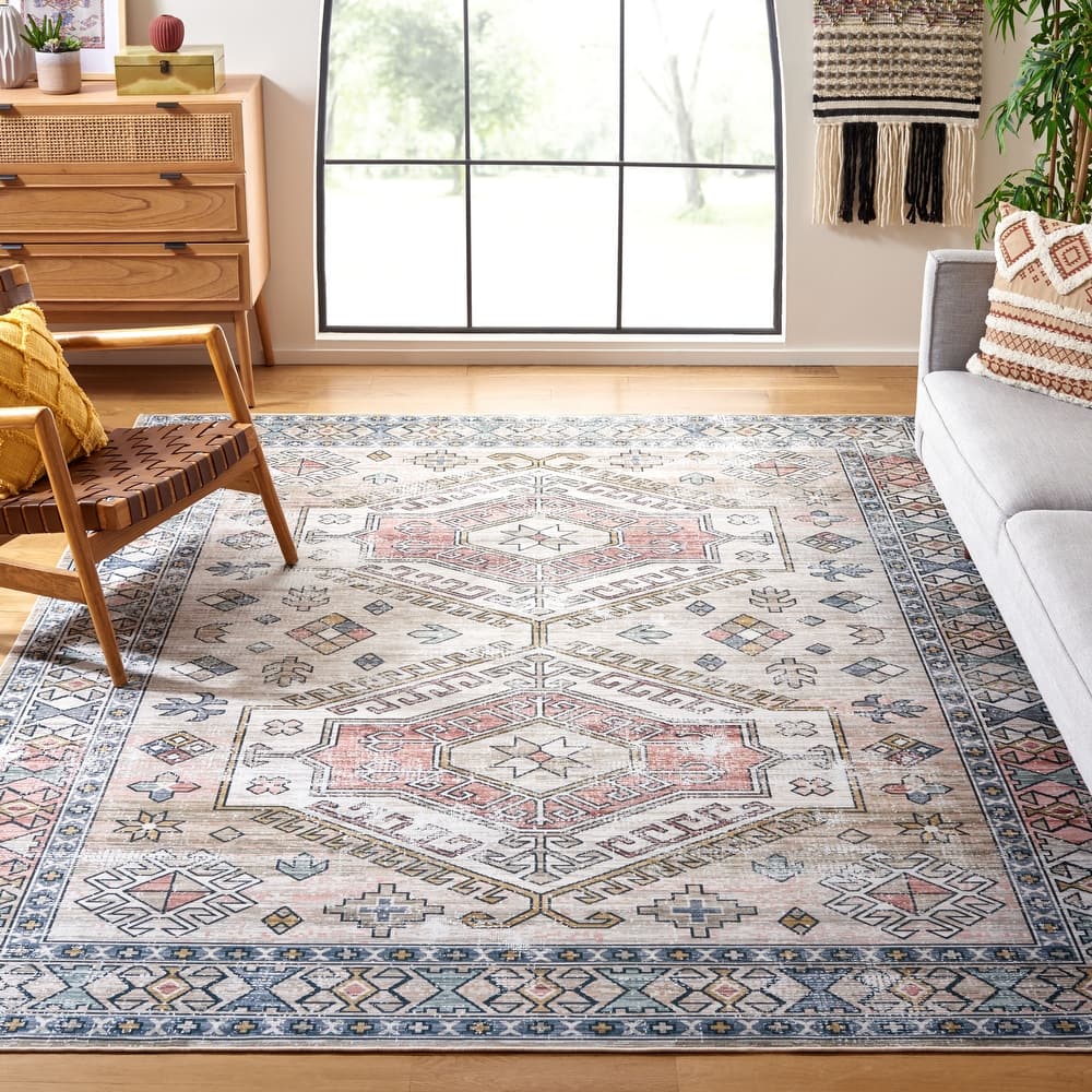 SAFAVIEH Tucson Machine Washable Slip Resistant Imogene Boho Tribal