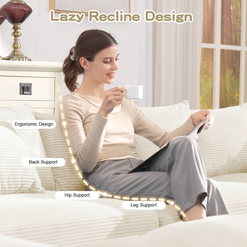 137.7'' Oversized U-shaped Modular Sectional Sofa,Convertible Sectional Couches with an Ottoman