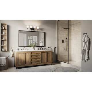 Kichler Lighting Jolie 4-Light Vanity Light with Satin Etched Glass in Black