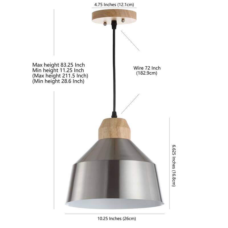 SAFAVIEH Lighting Snowflake Adjustable 1-Light Led Nickle Pendant - 10.25"x10.25"x11.3-83.3" - 10Wx10Dx83H