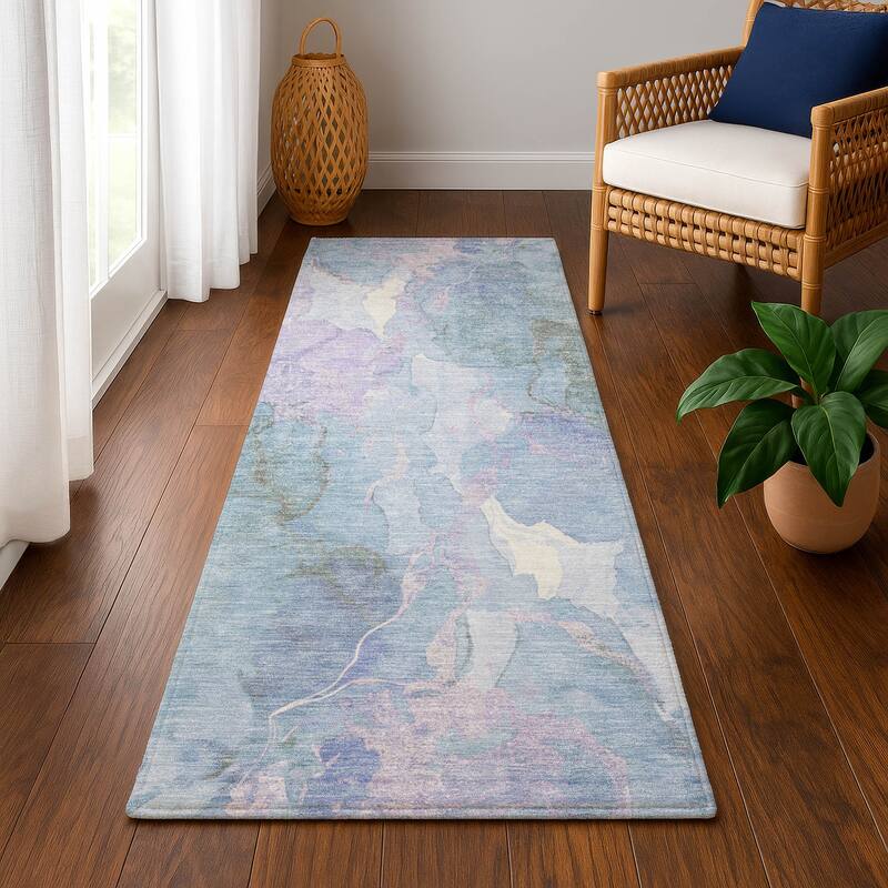Premium Washable Super Soft Modern Contemporary Mayfield Rug - Lavender - 2'3" x 7'6"