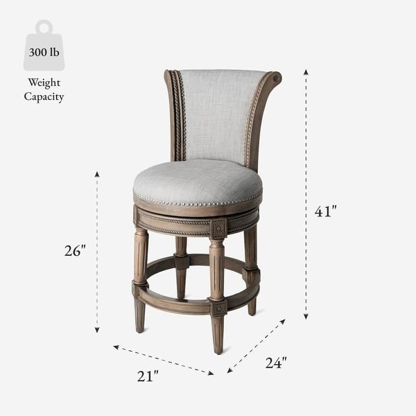 dimension image slide 5 of 6, Maven Lane 26" Pullman Swivel Counter Height Kitchen Stool