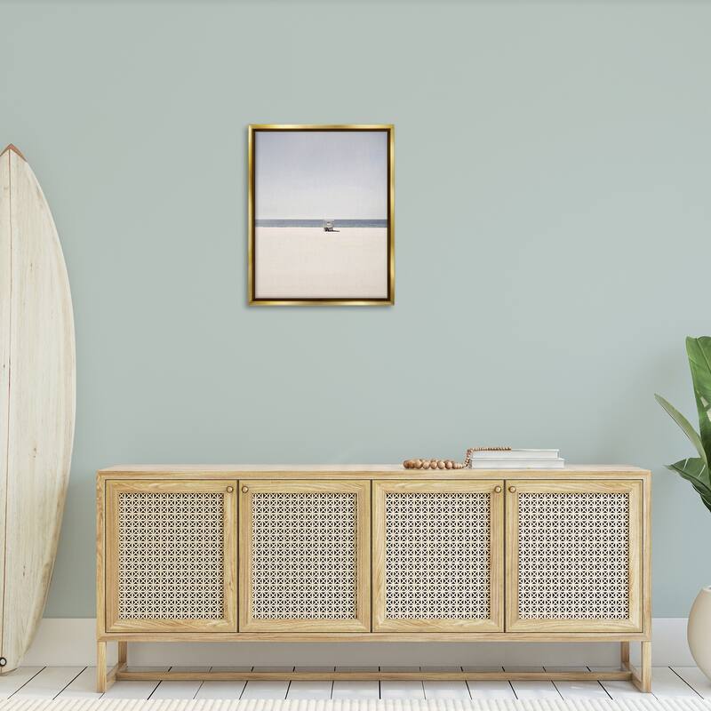 Stupell Distant California Beach Hut Framed Floater Canvas Wall Art Design By Gemma Bardot