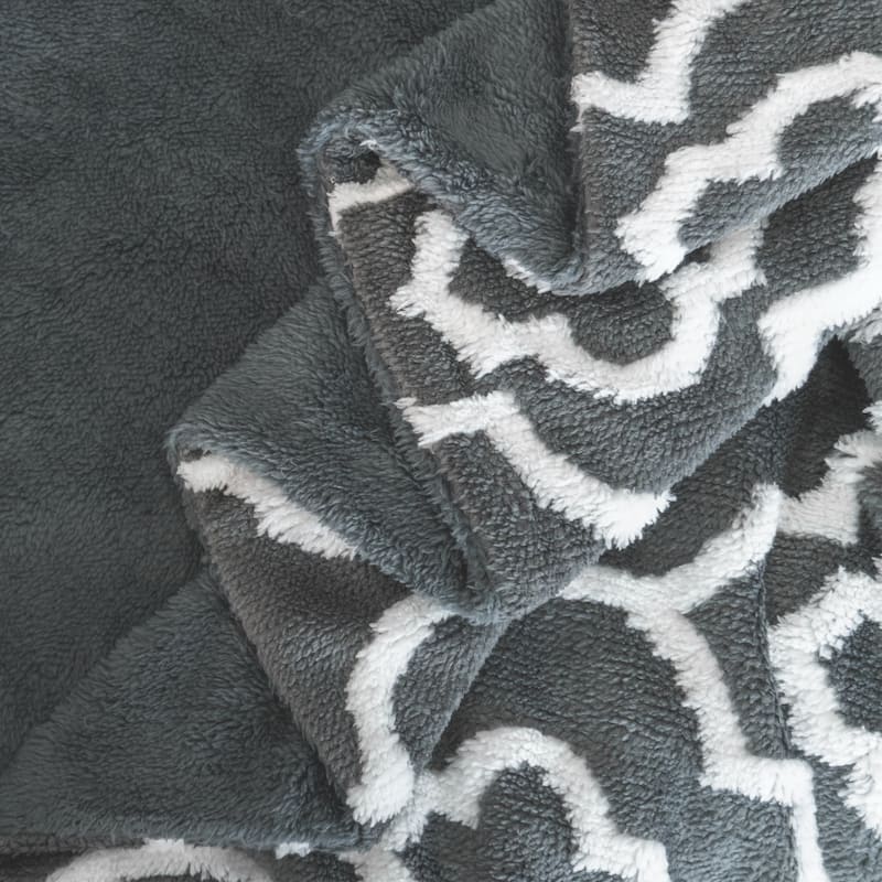Jacquard Sherpa Throw Blanket 50"x60"