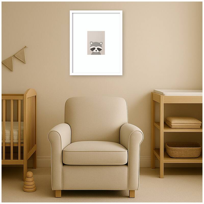 Kate and Laurel Raccoon by July Art Prints Framed Wall Art Print