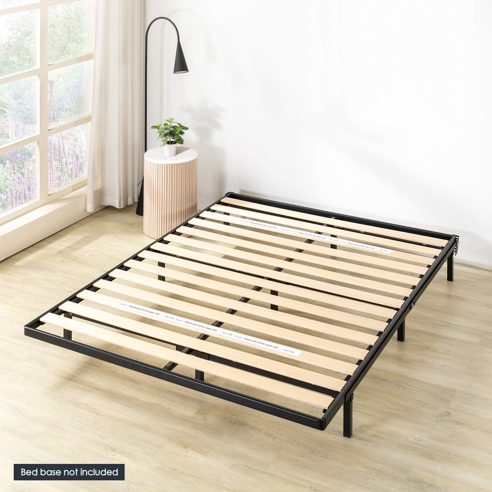 Crown comfort size bed frame heavy duty steel slats platform series store titan c