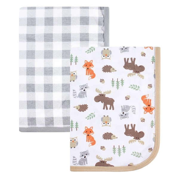 slide 1 of 1, Hudson Baby Infant Boy Cotton Swaddle Blankets, Woodland, One Size - Woodland - One Size One Size - Woodland