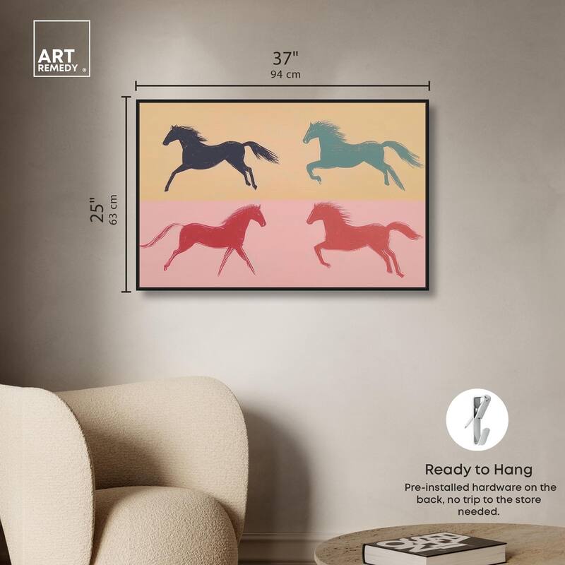 Galloping Quartet Canvas by Art Remedy