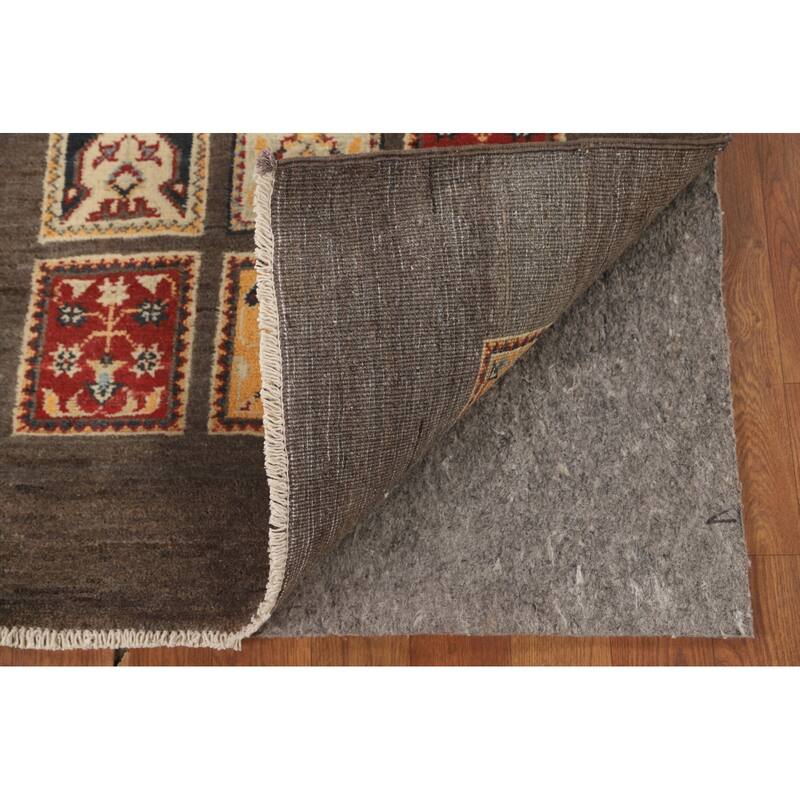Brown Kazak Accent Rug Handmade Wool Carpet - 2'7" x 4'0"